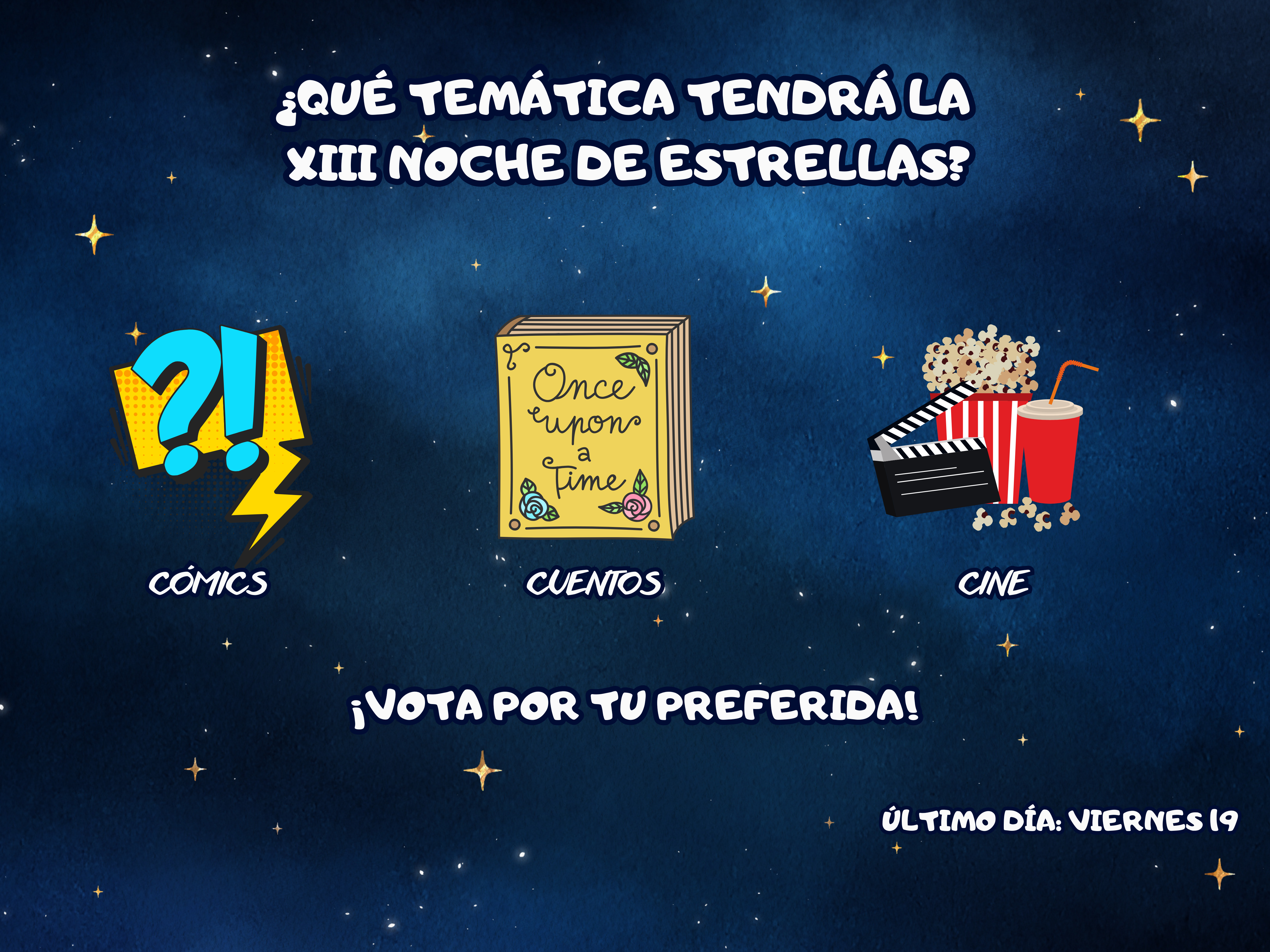 ¡ELIGE LA TEMÁTICA DE LA XIII NOCHE DE ESTRELLAS!