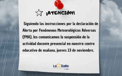 Suspendida la actividad docente presencial del jueves 13 de noviembre