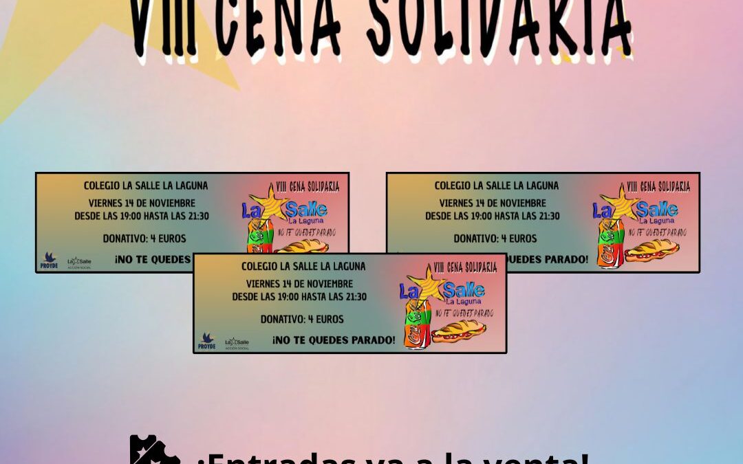 ¡Ya a la venta las entradas de la Cena Solidaria!